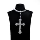 Diamond Cross Pendant on Marquise Station Chain thumbnail 1