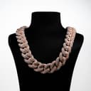 Diamond Cuban Link Chain, Two Tone thumbnail 1