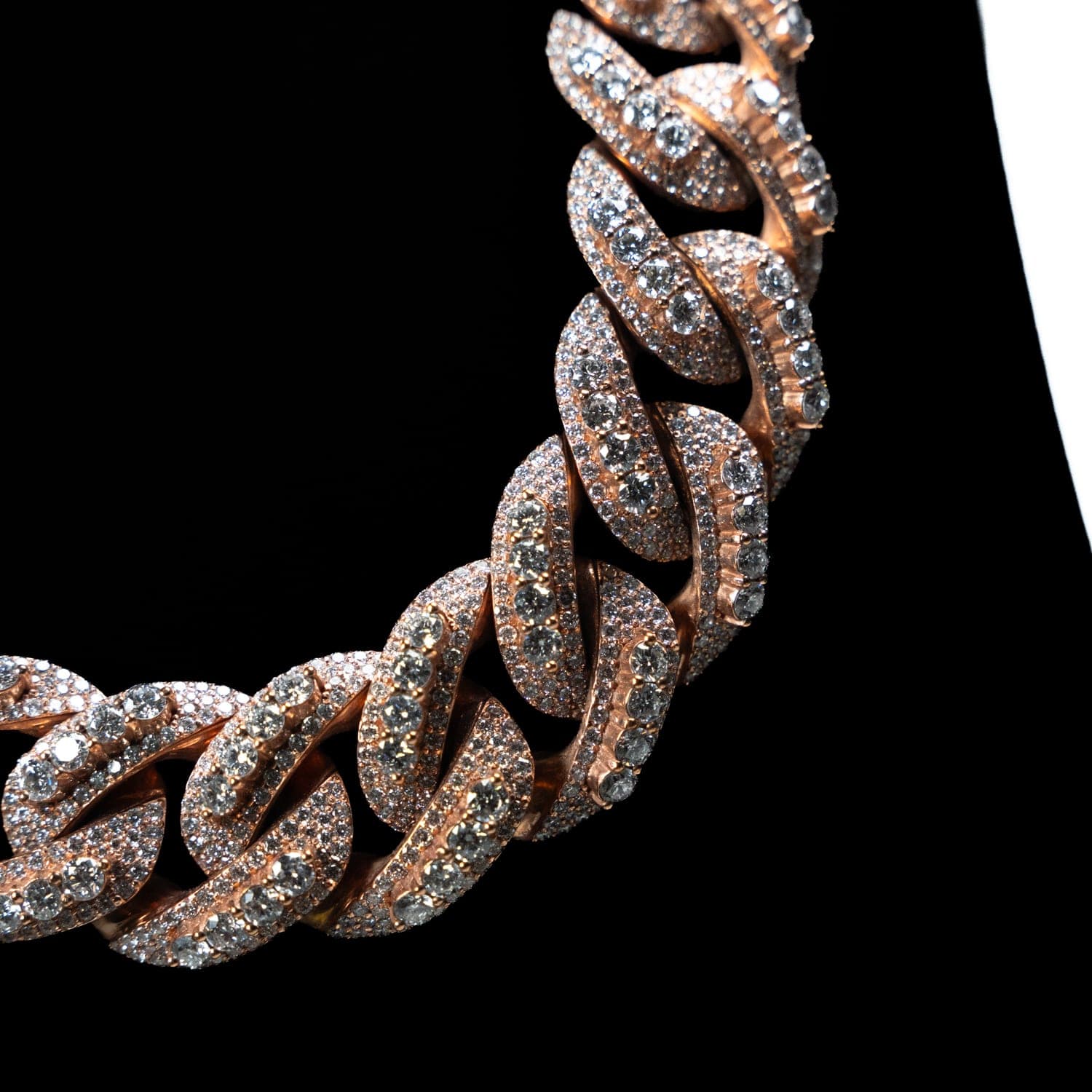 Diamond Cuban Link Chain, Two Tone