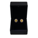 Fancy Yellow Oval Halo Stud Earrings thumbnail 1