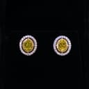 Fancy Yellow Oval Halo Stud Earrings thumbnail 2