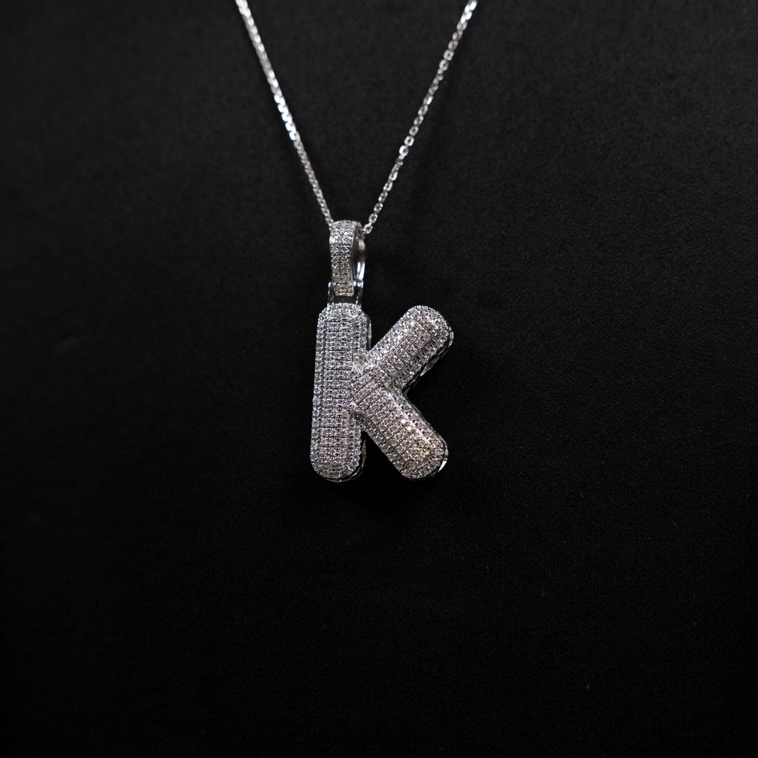 Bubble Initial Pendant, Letter K