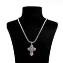 Ornate Diamond Cross Pendant on Tennis Chain thumbnail 1