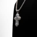 Ornate Diamond Cross Pendant on Tennis Chain thumbnail 3