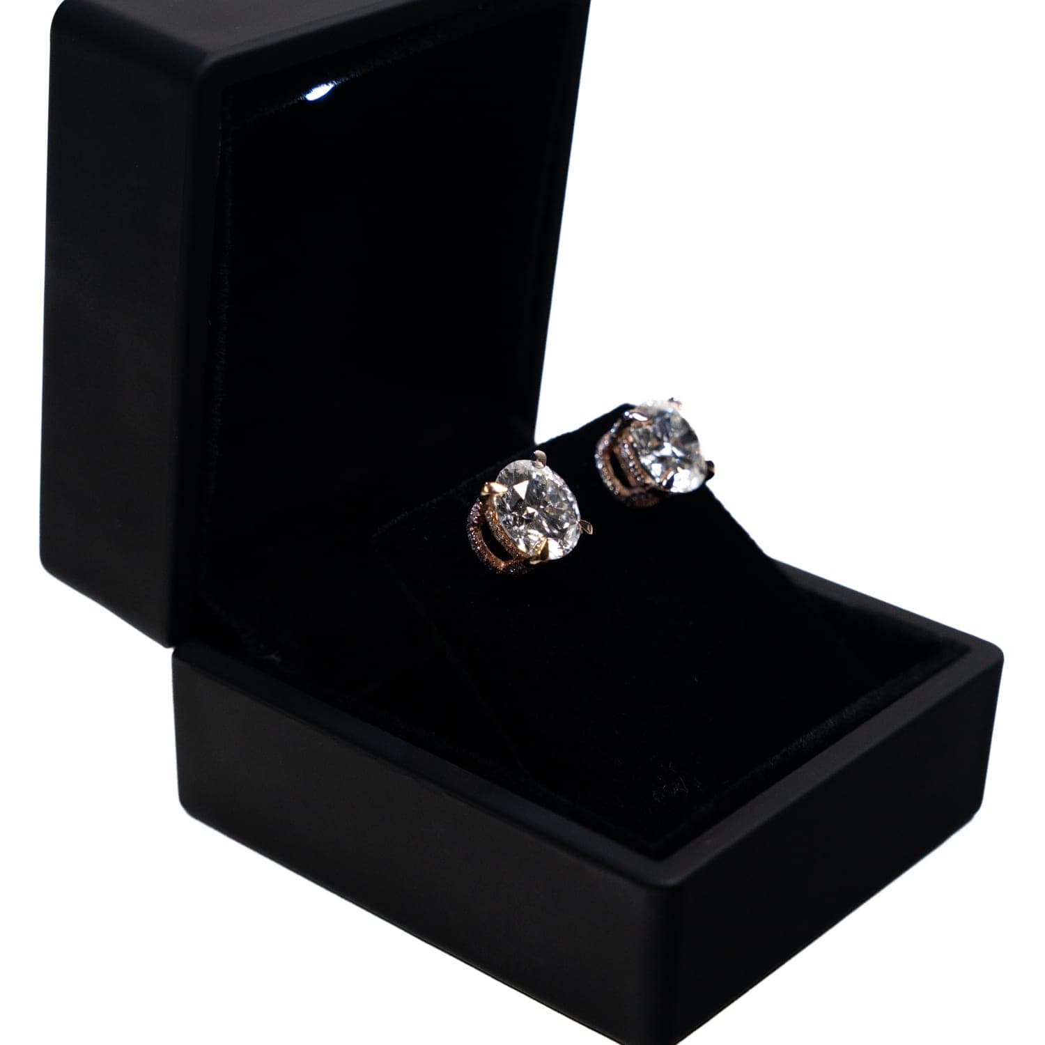 Round Diamond Stud Earrings, Larger