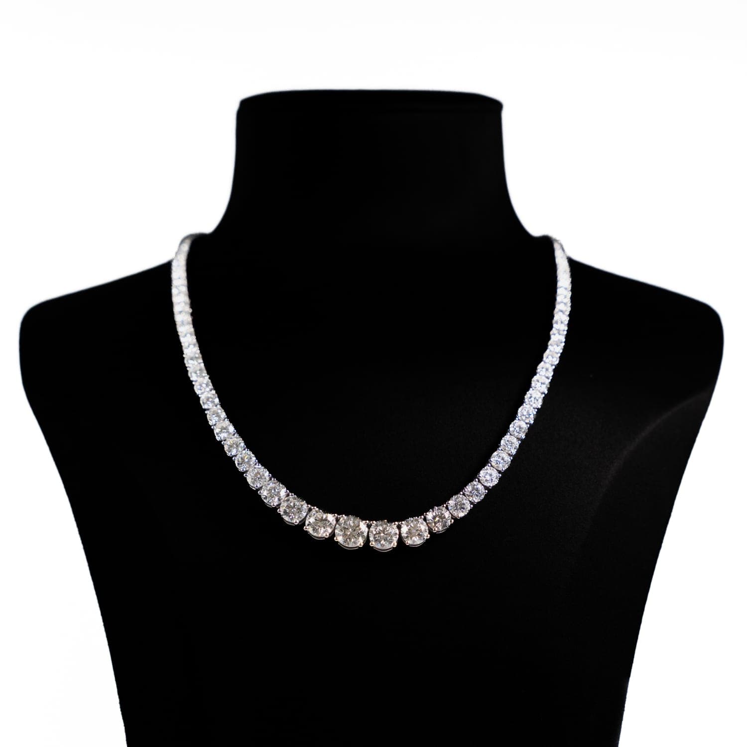 Round Diamond Tennis Necklace