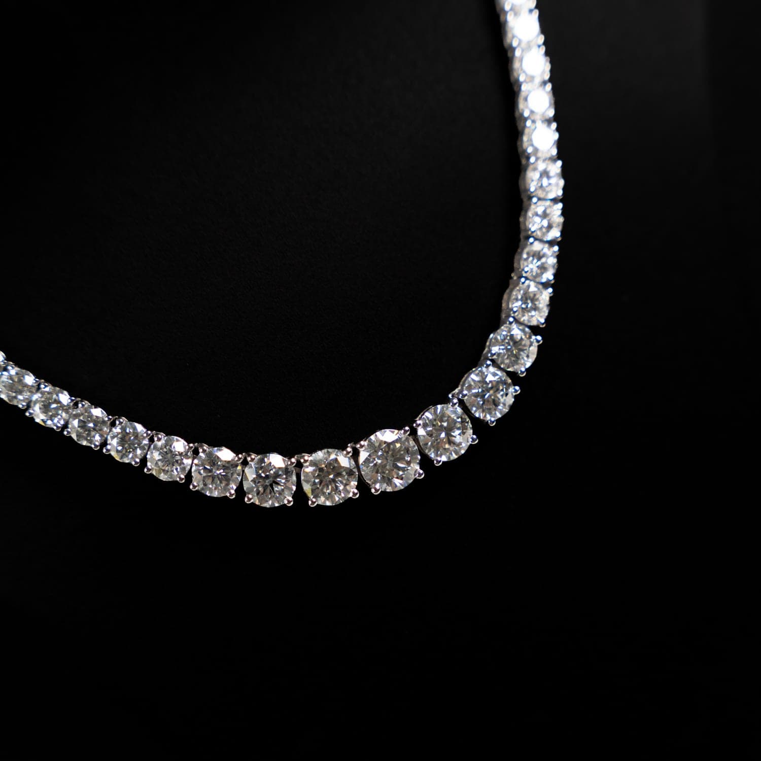 Round Diamond Tennis Necklace