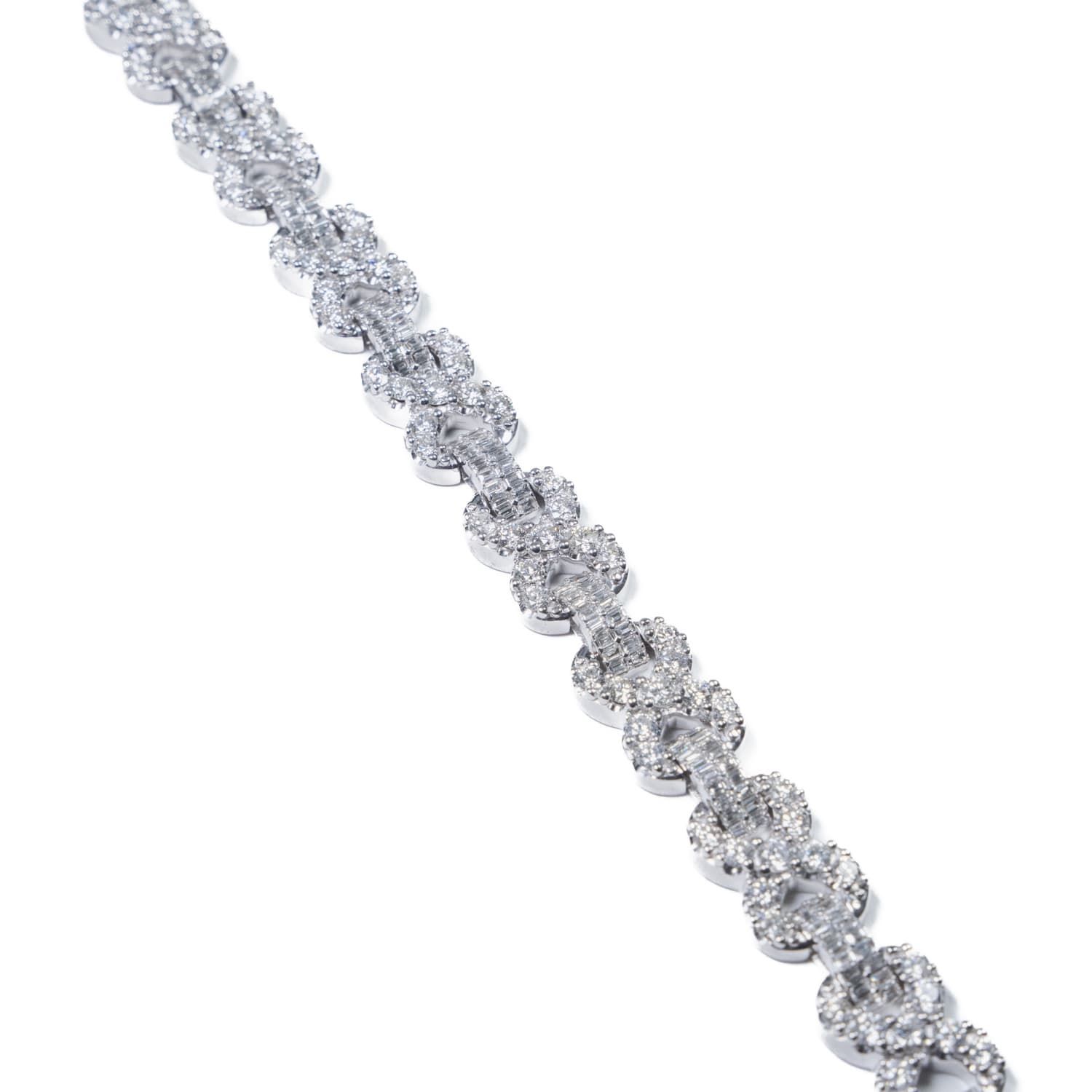 White Gold Infinity Link Diamond Bracelet