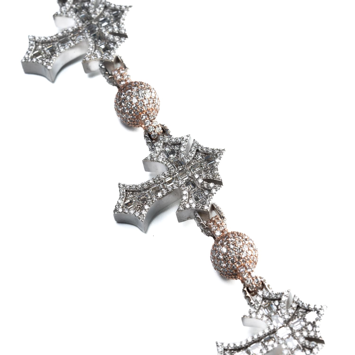 Rose &amp; White Gold Cross Bracelet
