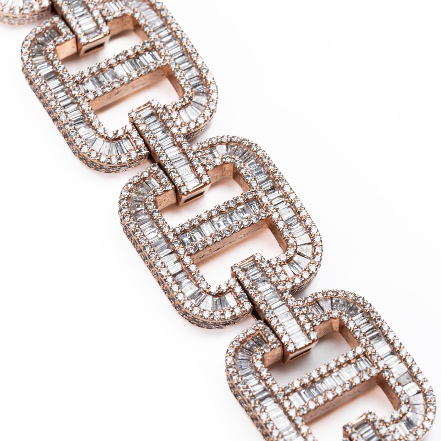 Rose Gold Gucci Link Diamond Bracelet
