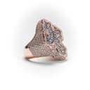 Rose Gold Baguette and Round Cut Diamond Cross Ring thumbnail 3