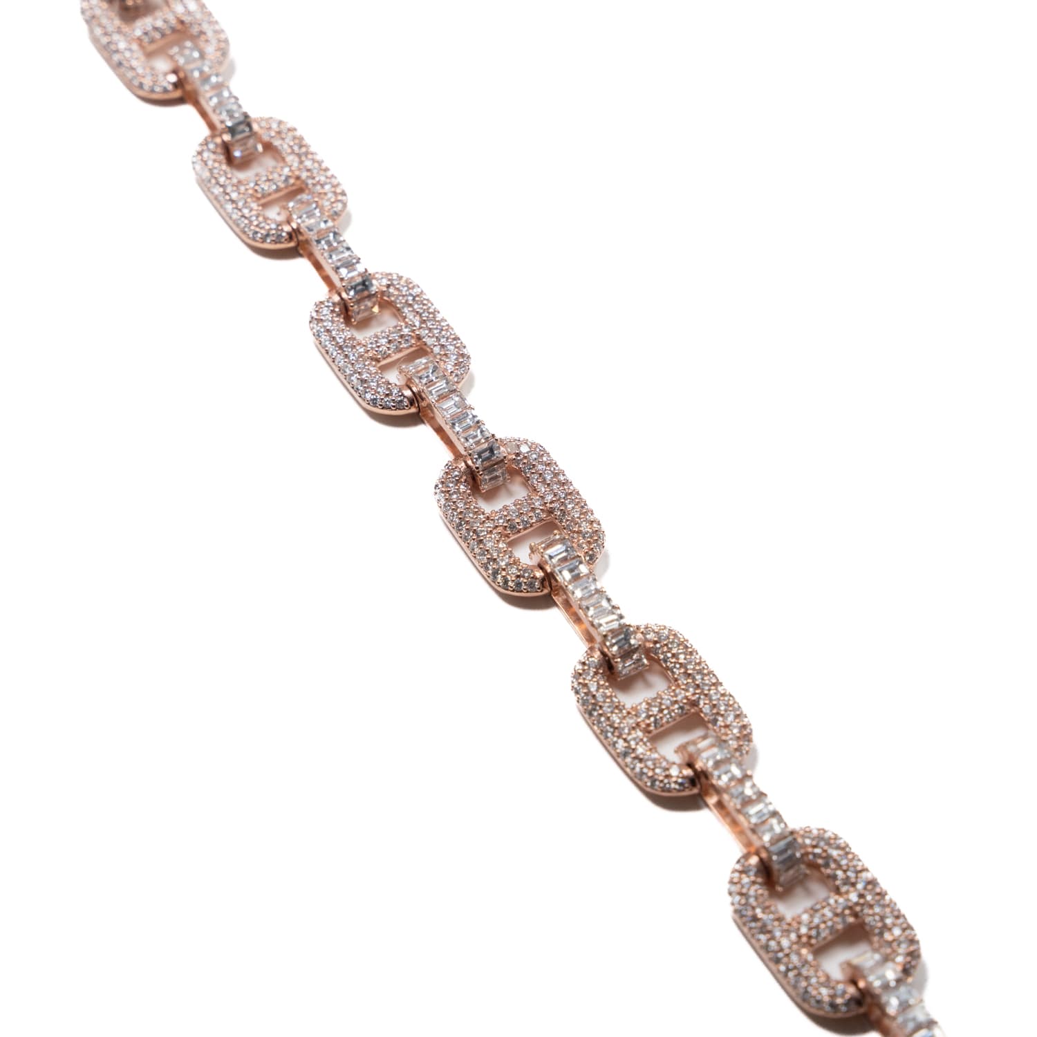 Rose Gold Gucci Link Diamond Bracelet