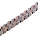 Miami Cuban Two Tone Round Cut Diamond Chain thumbnail 2