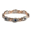 Rose &amp; White Gold Sapphire Gemstone Snake Bracelet thumbnail 2
