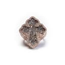 Rose Gold Baguette and Round Cut Diamond Cross Ring thumbnail 1