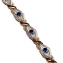 Rose &amp; White Gold Sapphire Gemstone Snake Bracelet thumbnail 1