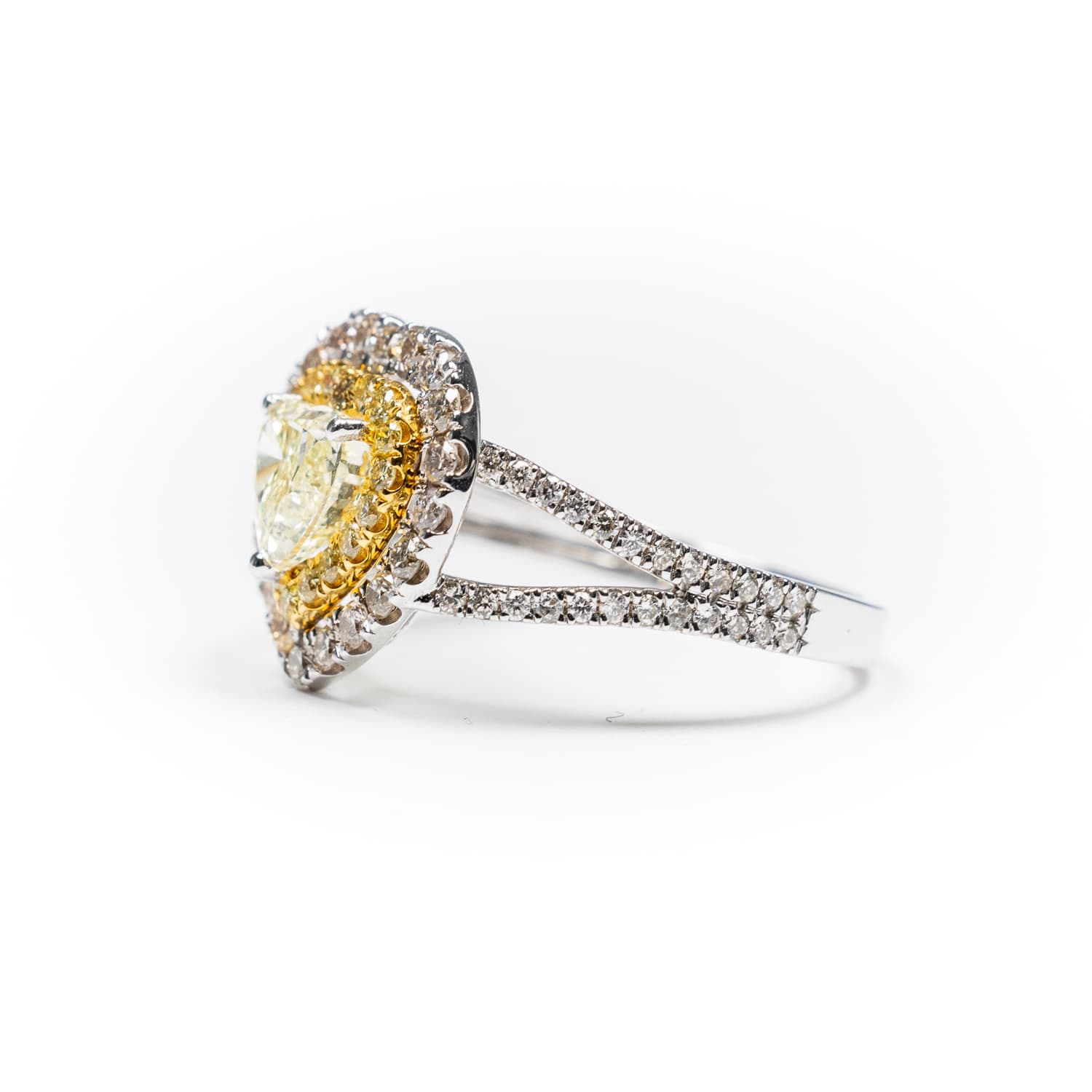 White Gold Yellow Diamond Ring - LKB Jewellers
