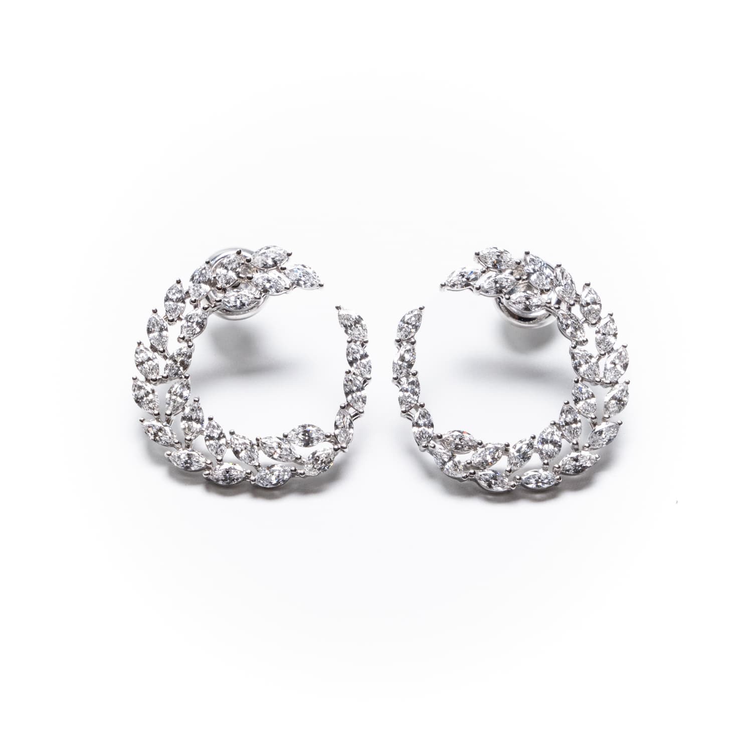 Marquis Wave Diamond Earrings - LKB Jewellers