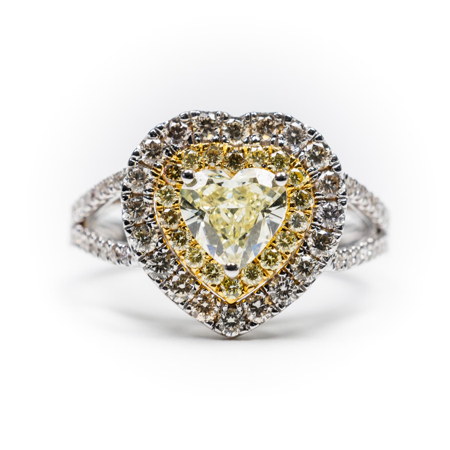 White Gold Yellow Diamond Ring - LKB Jewellers