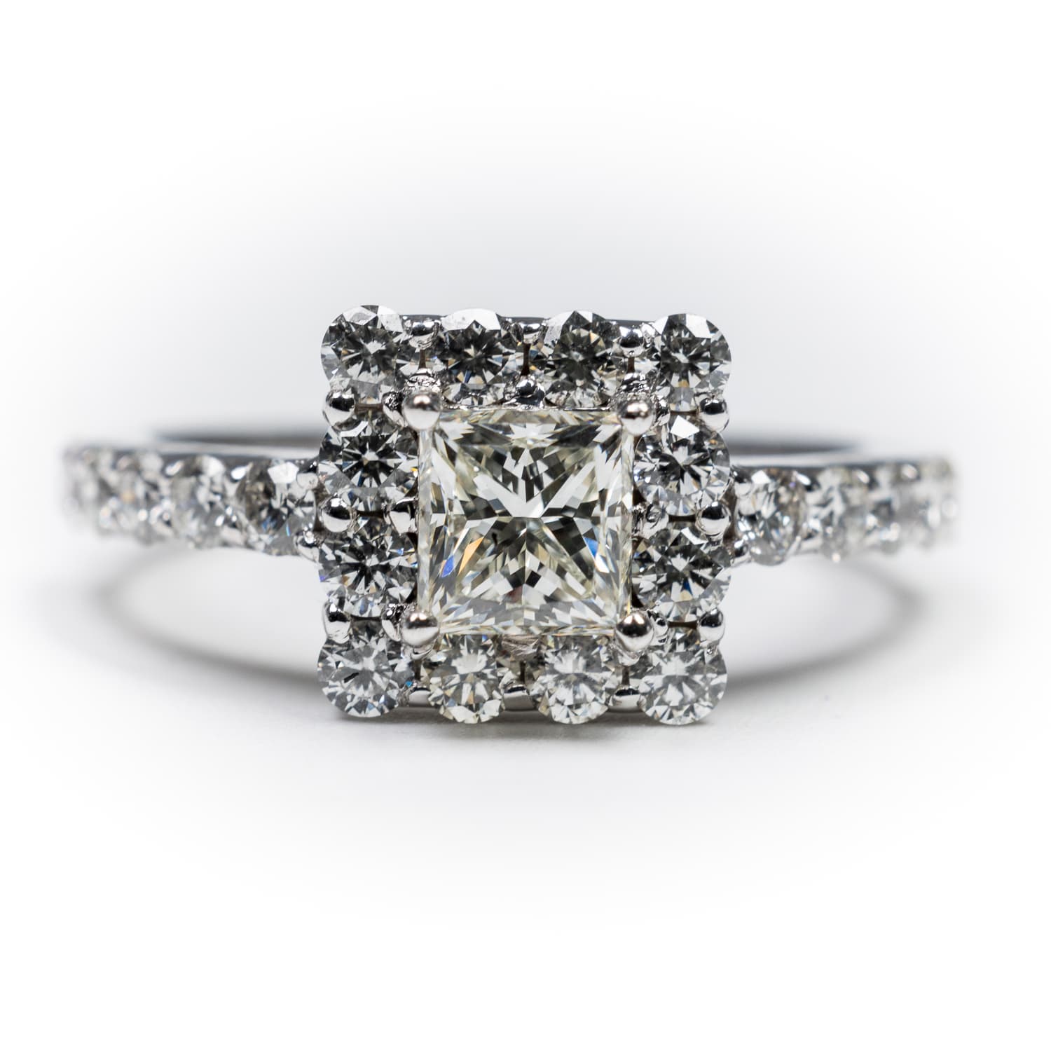 White Gold Eternity Square Diamond Ring - LKB Jewellers