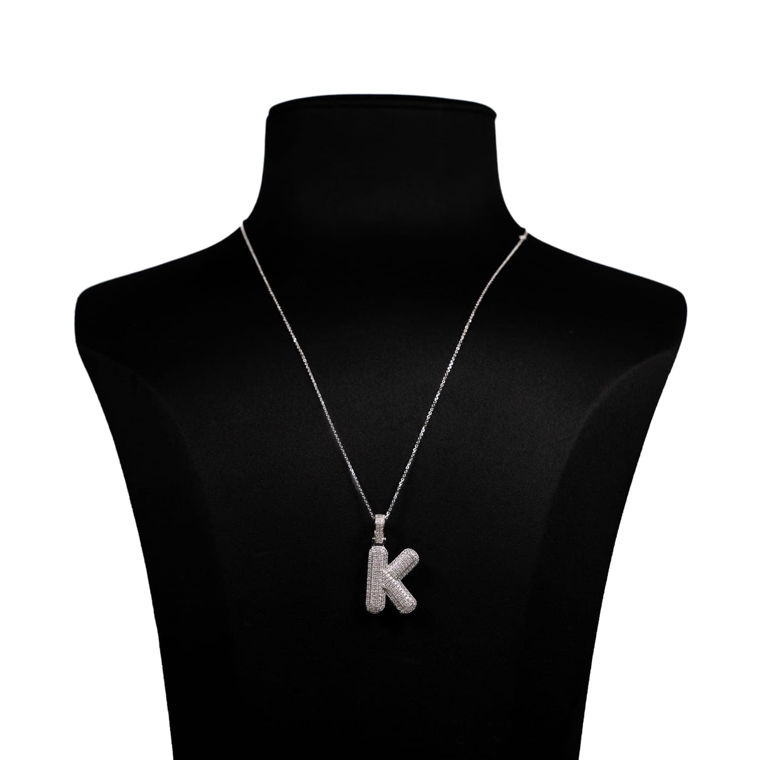 Bubble Initial Pendant, Letter K